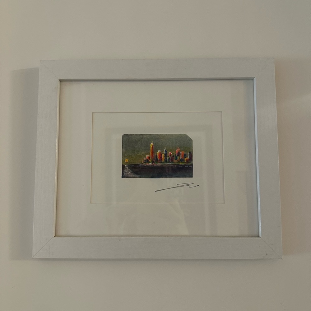 Framed NYC Skyline Subway Card Illustration